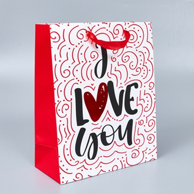 Пакет подарочный с глиттером 