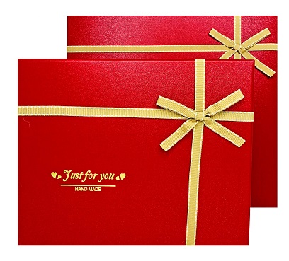 Набор коробок перламутр, красный, 2шт, 33*30*14, 26*21*13