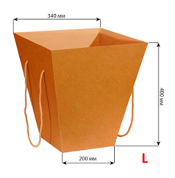 Переноска для цветов 200*340*H400, L, крафт