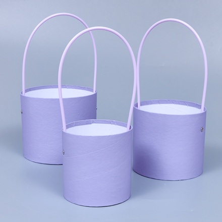 Набор коробок с ручкой, 16*14см/14,5*12см/12*12см, сиреневый