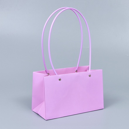 Картонный пакет с ручками, 22*10,5*13,5см, нежно-сиреневый
