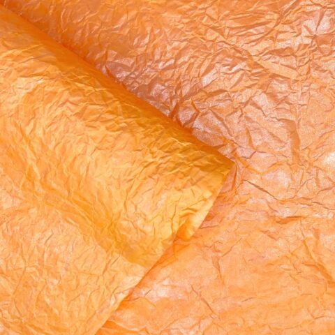 Бумага Жатая 70см*5м с серебром оранжевый