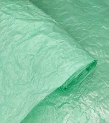 Бумага Жатая 70см*5м с серебром светло-зелёный