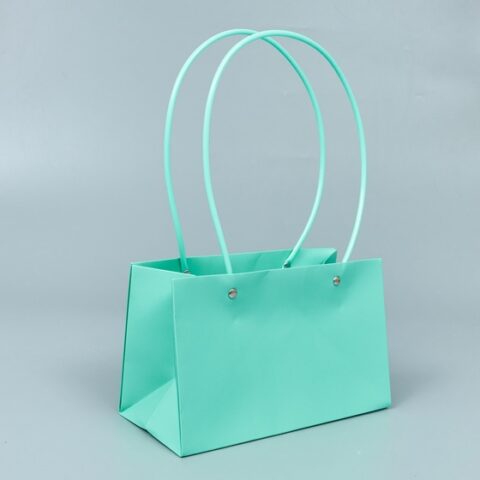 Картонный пакет с ручками, 22*10,5*13,5см, ментол