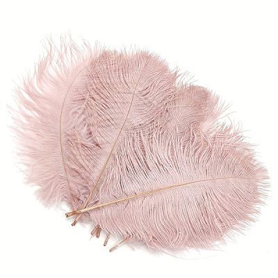 Перо страуса 15-20 см, упак. 10 шт, пудровый