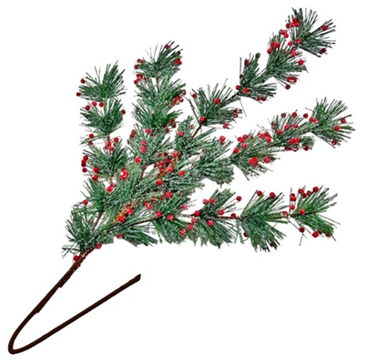 Ветка 70см. сосновая в ягодах заснеженная