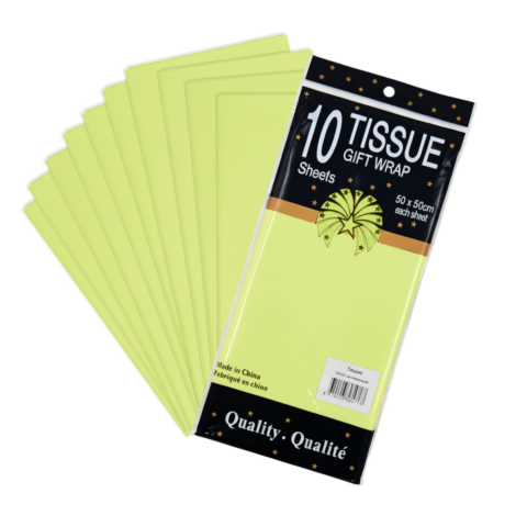 Тишью 50*50см/10шт, лаймовый