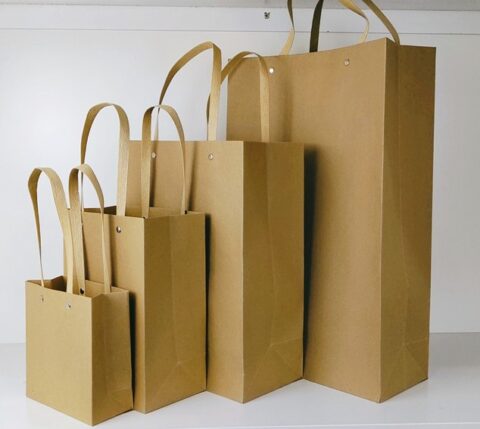 Пакет крафт с бумажными ручкам, 44*31*12см