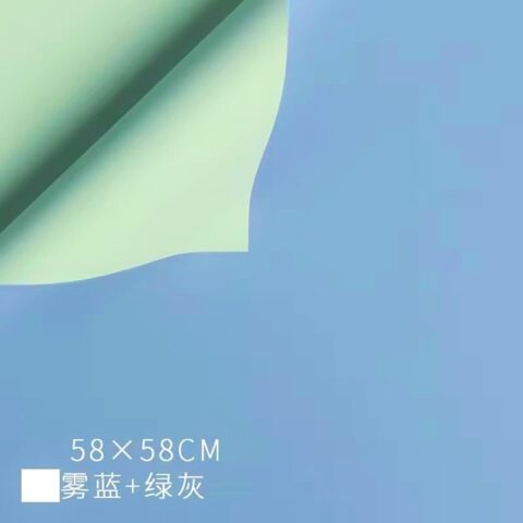 Набор пленки матовой двусторонней 65 мкм, 57*57см/20л, ярко-голубой/фисташка