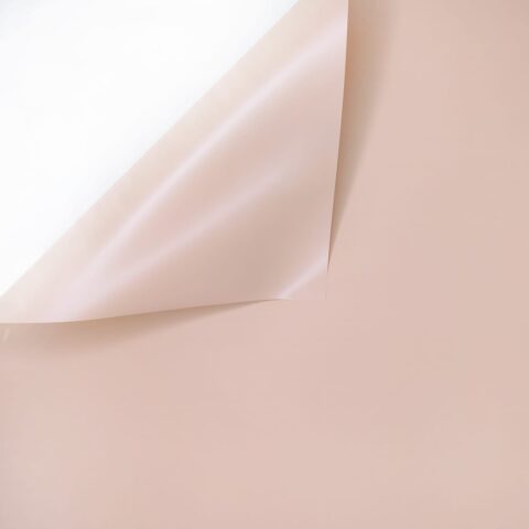 Пленка двусторонняя матовая/перламутр 65мкр, 50см*10ярд, чайная роза