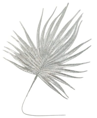 Лист на вставке с глиттером, 35*20см, серебряный