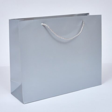 Подарочный пакет, 32*26*10см, серебряный