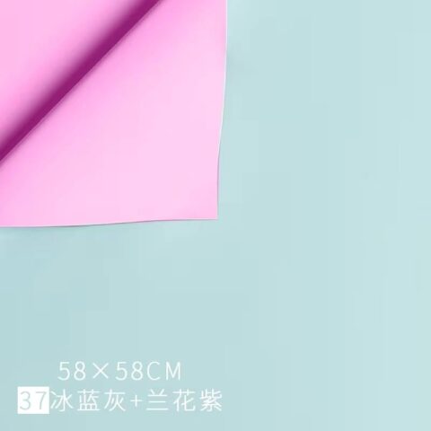 Набор пленки матовой двусторонней 65 мкм, 57*57см/20л, сиренево-розовый/голубой