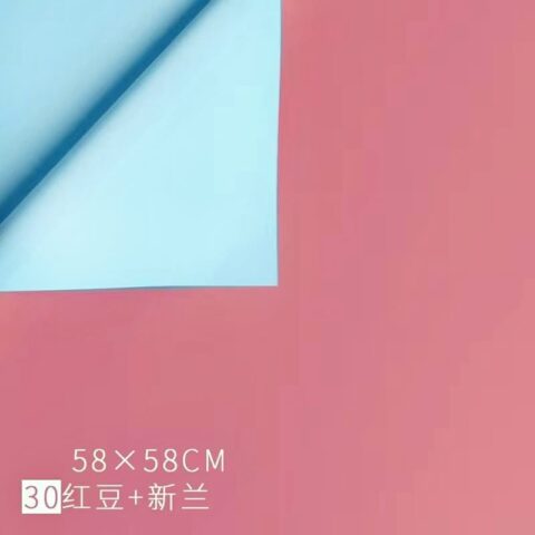 Набор пленки матовой двусторонней 65 мкм, 57*57см/20л, коралловый/голубой