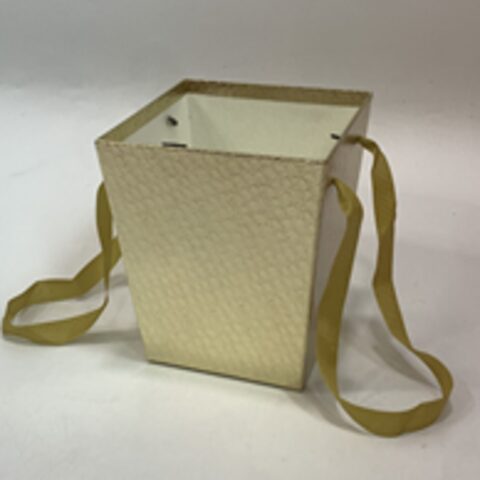 Коробка под цветы с ручками  17x17x18cm, золотой