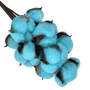 Хлопок (10шт в 1 букете) 25см, Бирюзовый