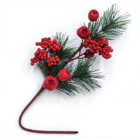 Ветка 50см. сосновая с ягодами и гранатами