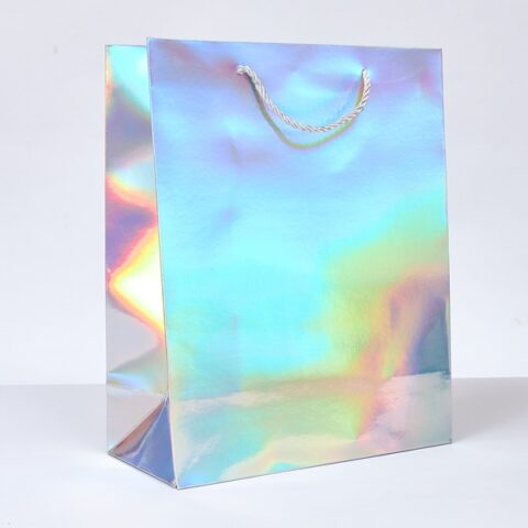 Пакет подарочный голография, 32*26*12см