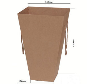 Переноска для цветов 180*340*H530, L, long, крафт