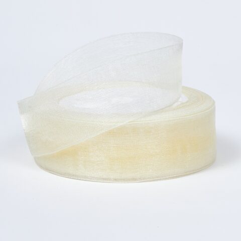 Лента органза 25мм*25ярд, экрю (BK06)