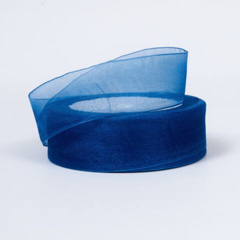 Лента органза 25мм*25ярд, синий (1070)