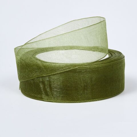 Лента органза 25мм*25ярд, зеленый чай (BK09)
