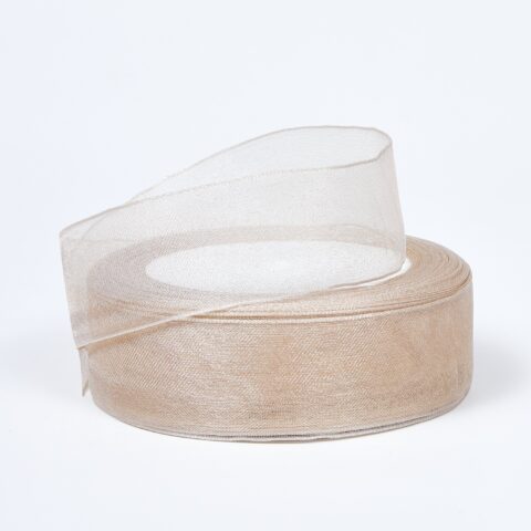 Лента органза 25мм*25ярд, шампань (BK37)