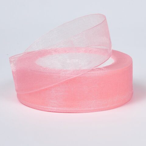 Лента органза 25мм*25ярд, светло-розовый (1022)