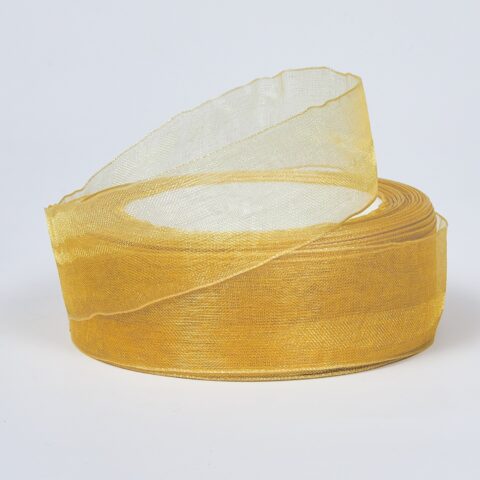 Лента органза 25мм*25ярд, золотой песок (1086)