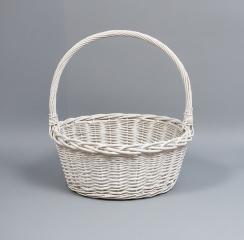 Корзина из ивы 27*27*12*31, круг, белый