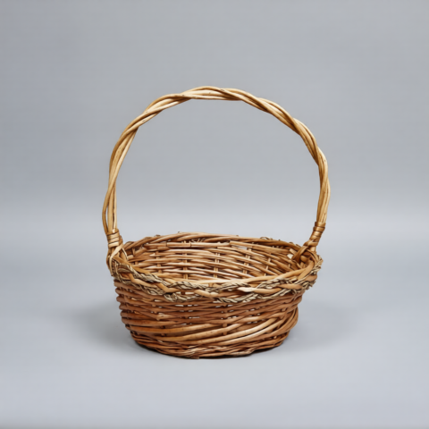 Корзина из ивы 28,5*12*31*23, круг, натуральный