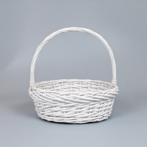 Корзина из ивы 30*23*12*32, S. овaл, белый