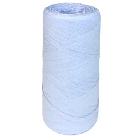 Рафия бумажная 1,5см x 200м, серо-голубой