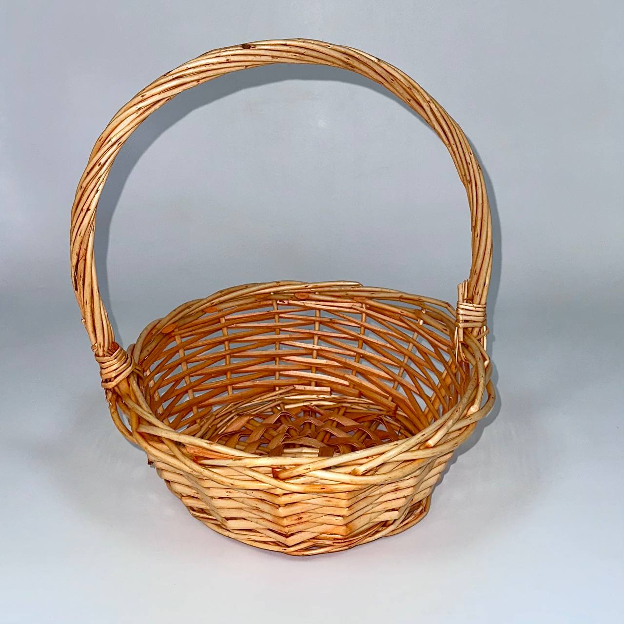 Корзина из ивы 25*25*10/30, круг, медовый